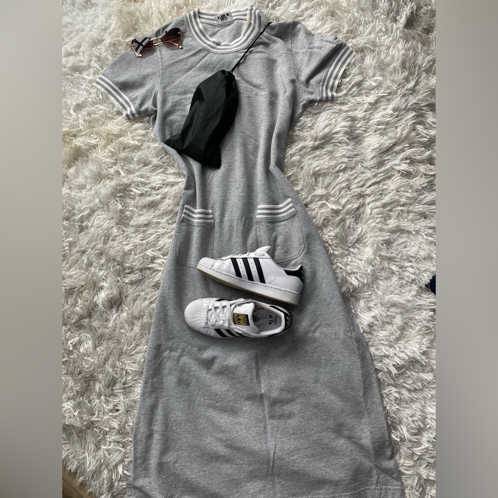Gray Sweatshirt Dress Streetwear